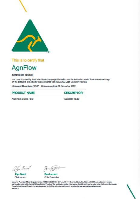 Australian made certificate